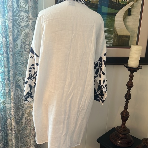 MARE ST BARTH 💯 LINNEN BUTTON DOWN SHIRT/DRESS Sz 42 or M - Picture 4 of 10